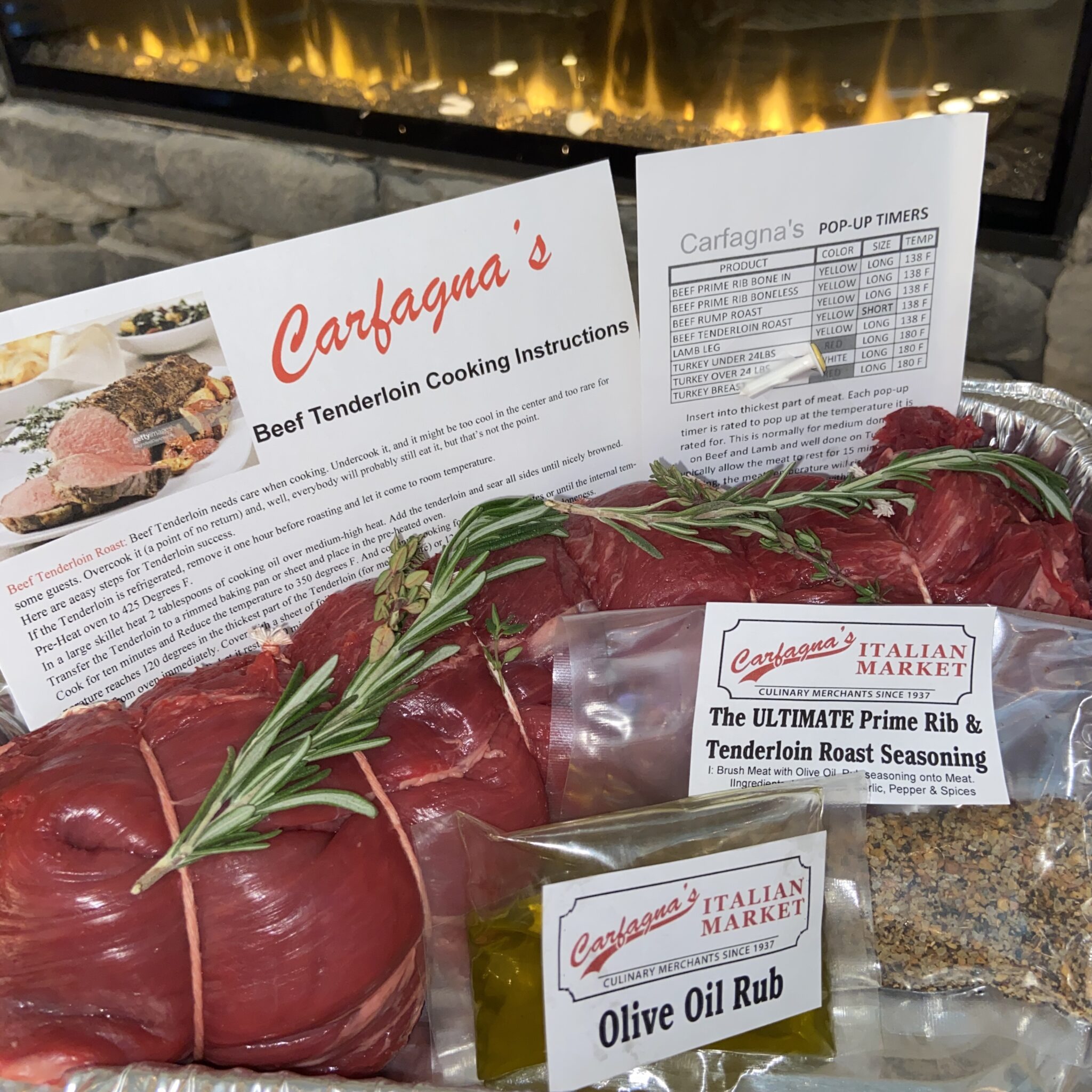 Holiday Beef Tenderloin Roast Kit Carfagna's Online Store