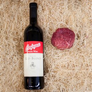 photo of red wine and steak